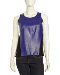 Sachin & Babi Color-Block Knit/Leather Tank - Lyst