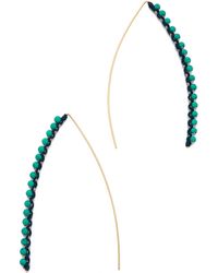 Aurelie Bidermann Studded Macrame Earrings - Navy - Lyst