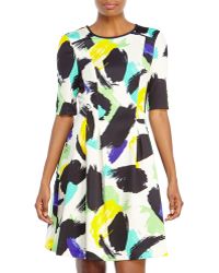 Vince Camuto Printed Skater Dress - Lyst