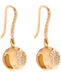Aurelie Bidermann Diamond & Yellow-Gold Earrings - Lyst