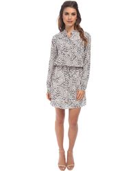 Rebecca Taylor Long Sleeve Leo Shirt Dress - Lyst