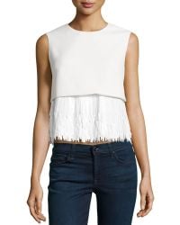 Jason Wu Sleeveless Fringe-Bottom Top - Lyst