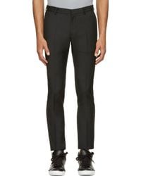 Calvin Klein Black Wool Exact Trousers - Lyst