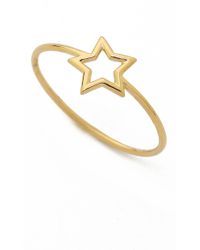 Aurelie Bidermann Thin Gold Star Ring - Gold - Lyst