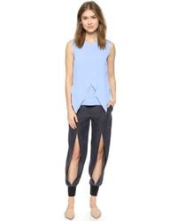 Yigal Azrouel Draped Front Top - Mirage - Lyst
