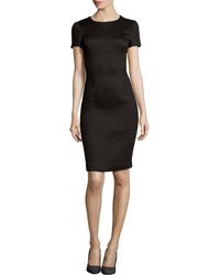 Badgley Mischka Waffle Knit Sheath Day Dress - Lyst