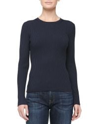 Michael Kors Fitted Crewneck Rib-Knit Sweater - Lyst