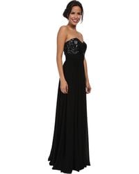Badgley Mischka Strapless Sequin Gown - Lyst