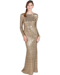 badgley mischka gold sequin gown