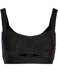 Hervé Léger Cutout Bandage Cropped Top - Lyst
