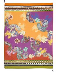 Etro Large Paisley Wrap Scarf With Tassel Corners - Lyst