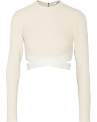 Elizabeth And James Sedonna Cropped Textured Stretch-Knit Top - Lyst