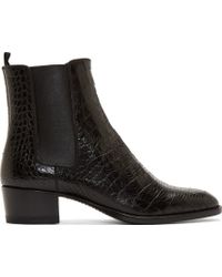 saint laurent crocodile boots