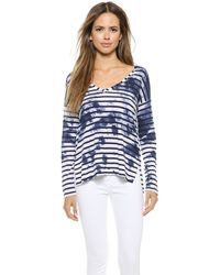 Splendid Venice Indigo Bomb Pullover - White - Lyst