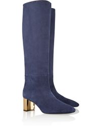 Emilio Pucci Suede Knee Boots - Lyst