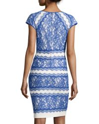Tadashi Shoji Cap-Sleeve Tiered Lace Cocktail Dress - Lyst