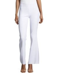 Michael Kors Side-Zip Silk Flared Trousers - Lyst