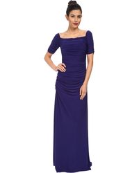 Badgley Mischka Off The Shoulder Sleeve Gown - Lyst