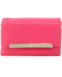 Christian Louboutin Rougissime Leather Clutch Bag W/ Contrast Piping - Lyst