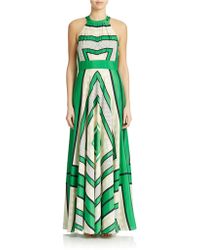 Eliza J Geometric Halter Maxi Dress - Lyst