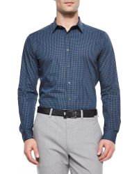 Theory Zach Ps Small-Check Stretch Shirt - Lyst