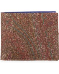 Etro Paisley Printed Leather Wallet - Lyst