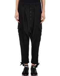 Yohji Yamamoto Drop-Rise Cargo Pants - Lyst
