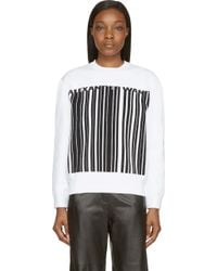 Alexander Wang White Barcode Logo Sweatshirt - Lyst