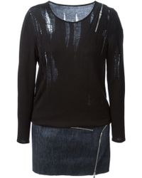 Jay Ahr Denim Bottom Zipped Dress - Lyst
