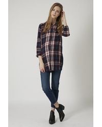 Topshop Maternity Definitives Oversized Checked Shirt - Lyst