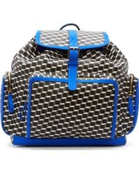 Pierre Hardy Grey And Blue Leather Cube Print Ractangular Rucksack - Lyst