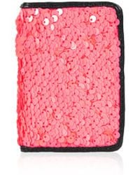 Topshop Sequin Oyster Card Holder - Lyst