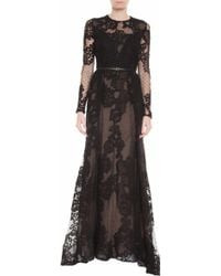 Elie Saab Dot Tulle Lace Gown - Lyst