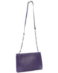 Christian Louboutin Violet Leather Studded 'Loubiposh' Shoulder Bag - Lyst
