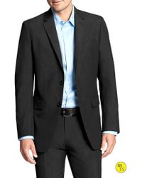 blazer tailored banana republic glen plaid cotton lyst slim factory brown