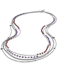 David Yurman Necklace With Amethyst And Garnet - Lyst