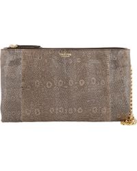 Zagliani Lizard & Leather Clelia Wristlet - Lyst