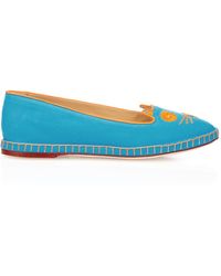 Charlotte Olympia Mexi-Cat Cotton Flats - Lyst