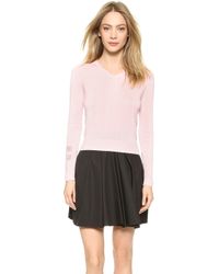 Carven V Neck Sweater - Light Pink - Lyst