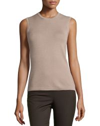 Carolina Herrera Sleeveless Cashmere-Silk Shell - Lyst
