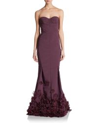 Nina Ricci Bustier Floral Appliquã© Trumpet Gown - Lyst
