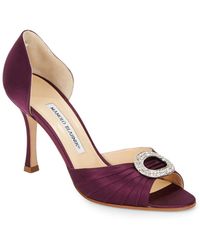Manolo Blahnik Sedarby Satin D'Orsay Pumps - Lyst