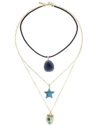 Topshop Semi Precious And Star Drop Neckwear - Lyst
