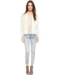 By Malene Birger Charline Fringe Bomber Jacket - Cream - Lyst
