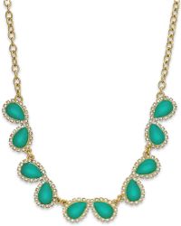 Kate Spade Gold-Tone Balloon Stone Mini Row Necklace - Lyst