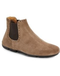 Giorgio Armani Leather Gusseted Ankle Boots - Lyst