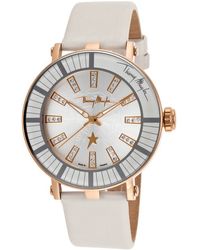 Thierry Mugler Women'S White Genuine Leather Silver-Tone Dial - Lyst
