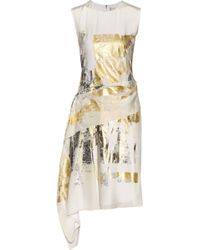 Reed Krakoff Asymmetric Foil-Print Silk Dress - Lyst