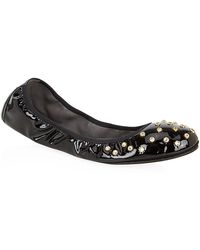 stuart weitzman tulip bow flats