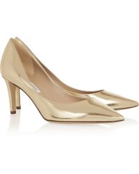 Diane von Furstenberg Heather Mirrored-Leather Pumps - Lyst